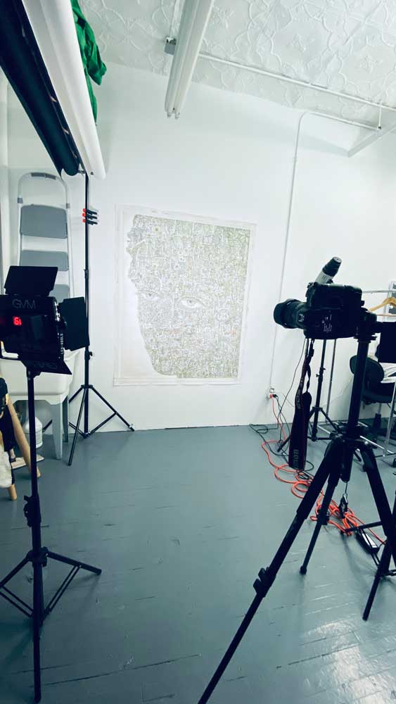 Modern NYC rental space at Photo Studio 308, fully equipped with strobes, softboxes, and styling station.
